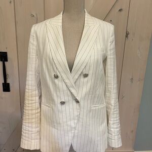 Veronica Beard White Blazer with Structured Shoulders